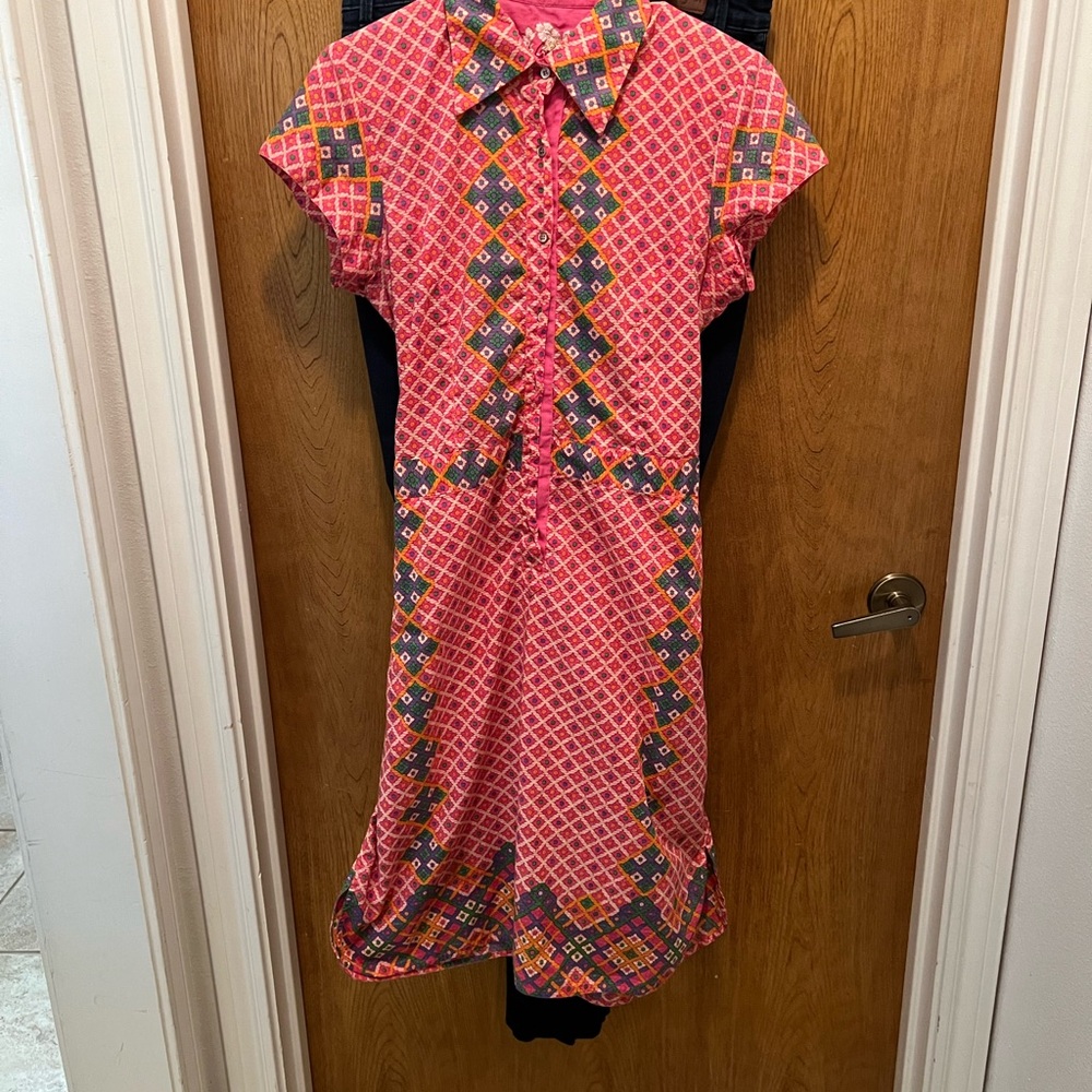 Robert Graham Pink Geometric Collared Dress